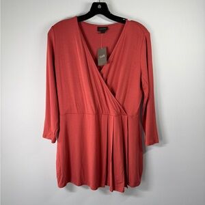 J.Jill Faux Wrap Tunic Top – Cardinal Red‎ – Size S (NWT)